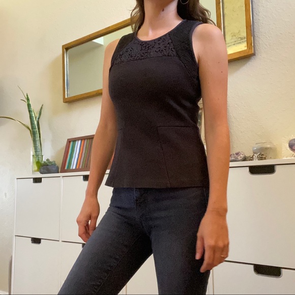 J. Crew black sleeveless peplum top XXS - Picture 3 of 4